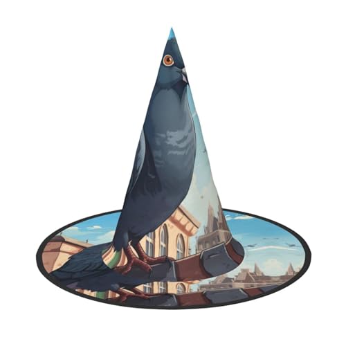YHBLYKXP Verstellbarer Halloween-Hexenhut mit faltbarer Krempe für Kostümpartys, Karneval, Maskenball von YHBLYKXP