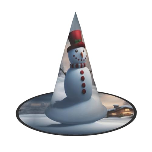 YHBLYKXP Weihnachtlicher Schneemann, 3 verstellbare Halloween-Hexenhüte mit faltbarer Krempe, für Kostümparty, Karneval, Maskenball von YHBLYKXP
