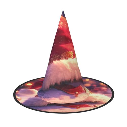YHBLYKXP Weihnachtsmütze, verstellbar, Halloween-Hexenhut mit faltbarer Krempe, für Kostümparty, Karneval, Maskenball YHBLYKXP Weihnachtsmütze, verstellbar, Halloween-Hexenhut mit faltbarer Krempe, für Kostümparty, Karneval, Maskenball von YHBLYKXP