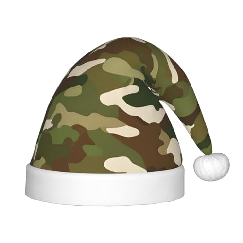 YHLKLWKSZC Abstrakte Camouflage-bedruckte Weihnachtsmütze, Weihnachtsmannmütze, Weihnachtsmannmütze, weich und bequem, 1 Stück von YHLKLWKSZC