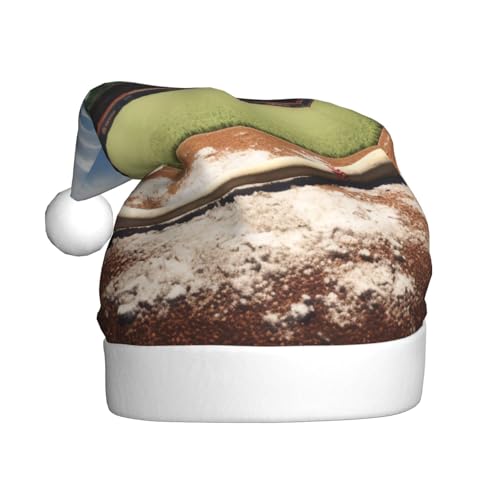 YHLKLWKSZC Baseball-Sportfeld-bedruckte Weihnachtsmütze, Weihnachtsmannmütze für Erwachsene, Unisex, Urlaubs-Weihnachtsmütze von YHLKLWKSZC