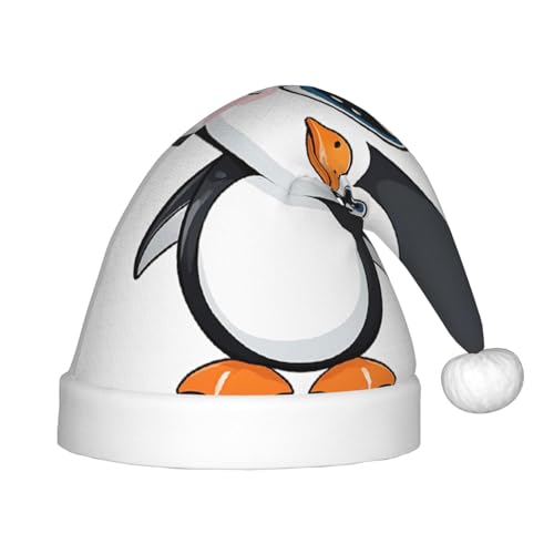 YHLKLWKSZC Bedruckte Weihnachtsmütze mit Aufschrift "I Love Penguins", weich und bequem, 1 Stück von YHLKLWKSZC