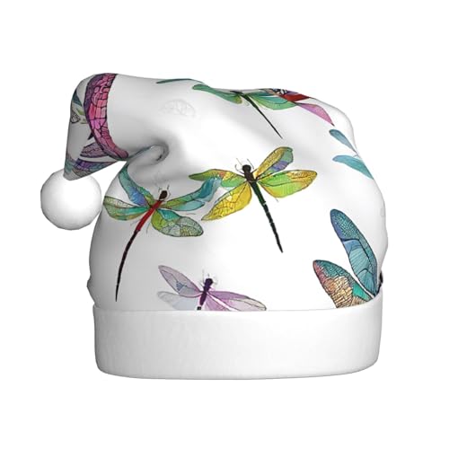 YHLKLWKSZC Bunte Libellen-bedruckte Weihnachtsmütze für Erwachsene, Unisex, Urlaubskappe von YHLKLWKSZC