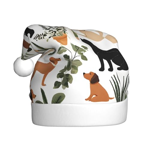 YHLKLWKSZC Corgi Hawaiianische tropische Sommer-Ananas-bedruckte Weihnachtsmütze, Weihnachtsmannmütze für Erwachsene, Unisex, Urlaub von YHLKLWKSZC