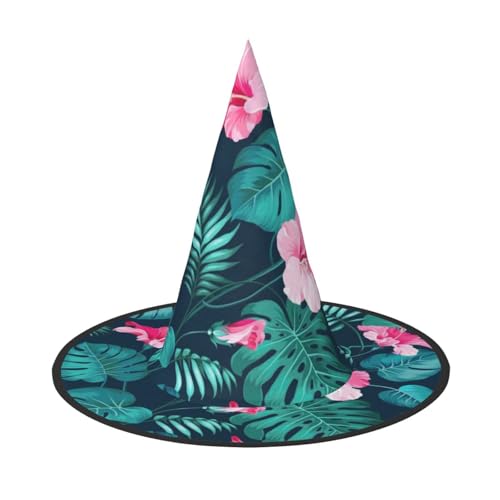 YHLKLWKSZC Halloween-Hexenhüte für Damen, leicht, faltbar, Hawaii-Blumendruck, Hexenhüte für Jungen und Mädchen, Halloween-Hut, Cosplay, Party-Dekorationen YHLKLWKSZC Halloween-Hexenhüte für Damen, leicht, faltbar, Hawaii-Blumendruck, Hexenhüte für Jungen und Mädchen, Halloween-Hut, Cosplay, Party-Dekorationen von YHLKLWKSZC