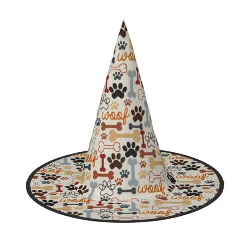 YHLKLWKSZC Halloween-Hexenhüte für Damen, leicht, faltbar, Hundeknochen, Pfotenabdruck, Hexenhüte für Jungen und Mädchen, Halloween-Hut, Cosplay, Party-Dekorationen YHLKLWKSZC Halloween-Hexenhüte für Damen, leicht, faltbar, Hundeknochen, Pfotenabdruck, Hexenhüte für Jungen und Mädchen, Halloween-Hut, Cosplay, Party-Dekorationen von YHLKLWKSZC