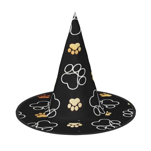 YHLKLWKSZC Halloween-Hexenhüte für Damen, leicht, faltbar, Hundepfotenabdrücke, Hexenhüte für Jungen und Mädchen, Halloween-Hut, Cosplay, Party-Dekorationen YHLKLWKSZC Halloween-Hexenhüte für Damen, leicht, faltbar, Hundepfotenabdrücke, Hexenhüte für Jungen und Mädchen, Halloween-Hut, Cosplay, Party-Dekorationen von YHLKLWKSZC