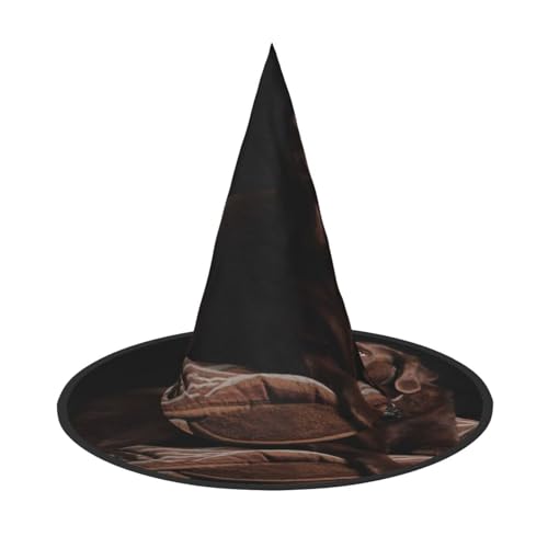 YHLKLWKSZC Halloween-Hexenhüte für Damen, leicht, faltbar, brauner Labrador-Druck, Hexenhüte für Jungen und Mädchen, Halloween-Hut, Cosplay, Party-Dekorationen YHLKLWKSZC Halloween-Hexenhüte für Damen, leicht, faltbar, brauner Labrador-Druck, Hexenhüte für Jungen und Mädchen, Halloween-Hut, Cosplay, Party-Dekorationen von YHLKLWKSZC