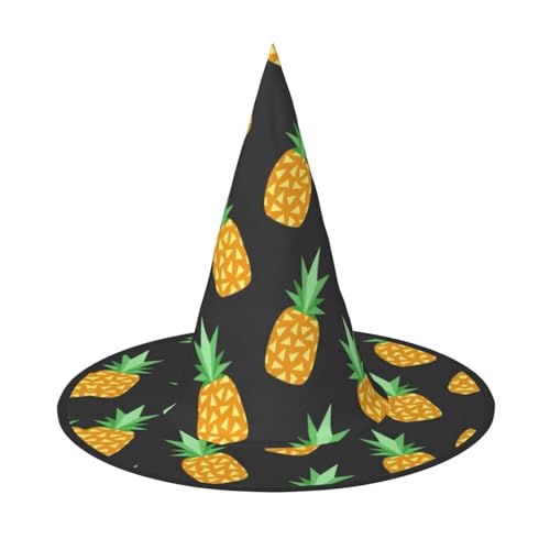 YHLKLWKSZC Halloween-Hexenhüte für Damen, leicht, faltbar, gelber Ananas-Druck, Hexenhüte für Jungen und Mädchen, Halloween-Hut, Cosplay, Party-Dekorationen YHLKLWKSZC Halloween-Hexenhüte für Damen, leicht, faltbar, gelber Ananas-Druck, Hexenhüte für Jungen und Mädchen, Halloween-Hut, Cosplay, Party-Dekorationen von YHLKLWKSZC