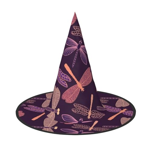 YHLKLWKSZC Halloween-Hexenhüte für Damen, leicht, faltbar, lila Libellen-Druck, Hexenhüte für Jungen und Mädchen, Halloween-Hut, Cosplay, Party-Dekorationen YHLKLWKSZC Halloween-Hexenhüte für Damen, leicht, faltbar, lila Libellen-Druck, Hexenhüte für Jungen und Mädchen, Halloween-Hut, Cosplay, Party-Dekorationen von YHLKLWKSZC