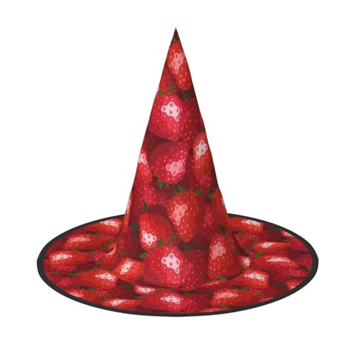 YHLKLWKSZC Halloween-Hexenhüte für Damen, leicht, faltbar, roter Erdbeerdruck, Hexenhüte für Jungen und Mädchen, Halloween-Hut, Cosplay, Party-Dekorationen YHLKLWKSZC Halloween-Hexenhüte für Damen, leicht, faltbar, roter Erdbeerdruck, Hexenhüte für Jungen und Mädchen, Halloween-Hut, Cosplay, Party-Dekorationen von YHLKLWKSZC