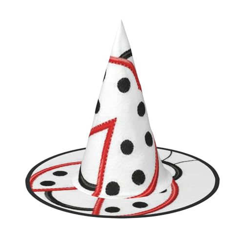 YHLKLWKSZC Halloween-Hexenhüte für Damen, leicht, faltbar, schöner Marienkäfer-Druck, Hexenhüte für Jungen und Mädchen, Halloween-Hut, Cosplay, Party-Dekorationen YHLKLWKSZC Halloween-Hexenhüte für Damen, leicht, faltbar, schöner Marienkäfer-Druck, Hexenhüte für Jungen und Mädchen, Halloween-Hut, Cosplay, Party-Dekorationen von YHLKLWKSZC