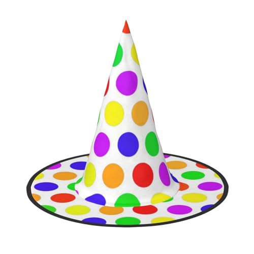 YHLKLWKSZC Halloween-Hexenhüte für Damen, leicht, faltbar, schöner Punkt-Druck, Hexenhüte für Jungen und Mädchen, Halloween-Hut, Cosplay, Party-Dekorationen YHLKLWKSZC Halloween-Hexenhüte für Damen, leicht, faltbar, schöner Punkt-Druck, Hexenhüte für Jungen und Mädchen, Halloween-Hut, Cosplay, Party-Dekorationen von YHLKLWKSZC