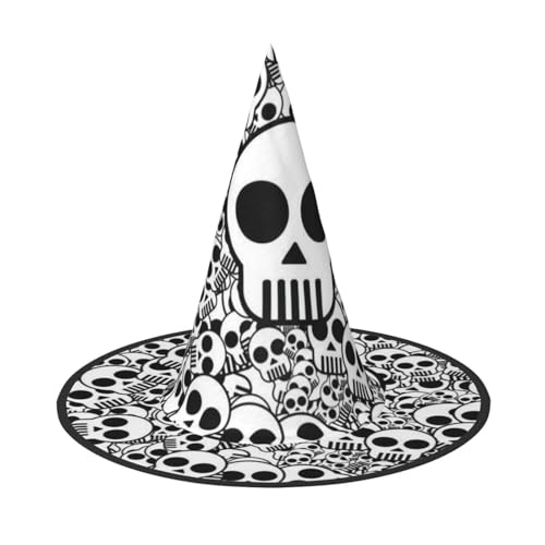 YHLKLWKSZC Halloween-Hexenhüte für Damen, leicht, faltbar, schwarz-weiße Totenköpfe, Hexenhüte für Jungen und Mädchen, Halloween-Hut, Cosplay, Party-Dekorationen YHLKLWKSZC Halloween-Hexenhüte für Damen, leicht, faltbar, schwarz-weiße Totenköpfe, Hexenhüte für Jungen und Mädchen, Halloween-Hut, Cosplay, Party-Dekorationen von YHLKLWKSZC