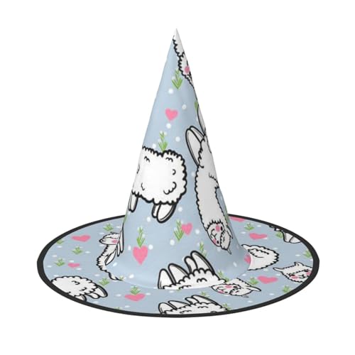 YHLKLWKSZC Halloween Kleine Hexenhüte für Frauen – leicht, faltbar, Cartoon-Alpaka-Herz-Druck, Hexenhüte für Jungen und Mädchen, Halloween-Hut, Cosplay, Party-Dekorationen YHLKLWKSZC Halloween Kleine Hexenhüte für Frauen – leicht, faltbar, Cartoon-Alpaka-Herz-Druck, Hexenhüte für Jungen und Mädchen, Halloween-Hut, Cosplay, Party-Dekorationen von YHLKLWKSZC