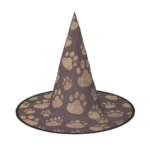 YHLKLWKSZC Halloween Kleine Hexenhüte für Frauen – leicht, faltbar, Pfotenabdrücke, Kunstdruck, Hexenhüte für Jungen und Mädchen, Halloween-Hut, Cosplay, Party-Dekorationen YHLKLWKSZC Halloween Kleine Hexenhüte für Frauen – leicht, faltbar, Pfotenabdrücke, Kunstdruck, Hexenhüte für Jungen und Mädchen, Halloween-Hut, Cosplay, Party-Dekorationen von YHLKLWKSZC