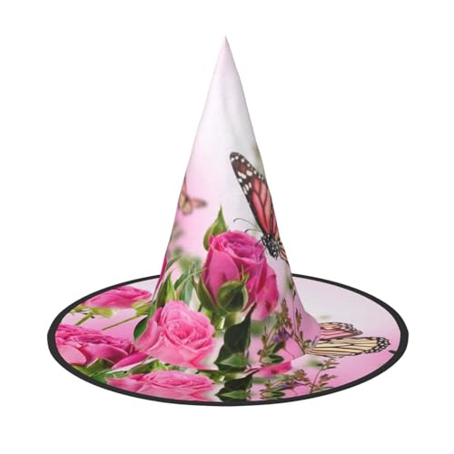 YHLKLWKSZC Halloween Kleine Hexenhüte für Frauen – leicht, faltbar, Schmetterling, küssende Blumen, Druck, Hexenhüte für Jungen und Mädchen, Halloween-Hut, Cosplay, Party-Dekorationen YHLKLWKSZC Halloween Kleine Hexenhüte für Frauen – leicht, faltbar, Schmetterling, küssende Blumen, Druck, Hexenhüte für Jungen und Mädchen, Halloween-Hut, Cosplay, Party-Dekorationen von YHLKLWKSZC