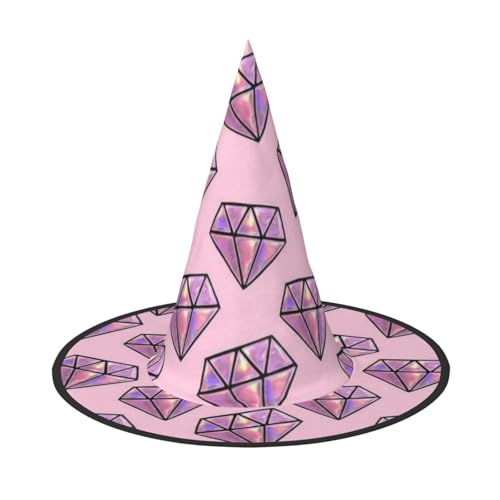 YHLKLWKSZC Halloween Kleine Hexenhüte für Frauen – leicht, faltbar, rosa Diamantmuster, Hexenhüte für Jungen und Mädchen, Halloween-Hut, Cosplay, Party-Dekorationen YHLKLWKSZC Halloween Kleine Hexenhüte für Frauen – leicht, faltbar, rosa Diamantmuster, Hexenhüte für Jungen und Mädchen, Halloween-Hut, Cosplay, Party-Dekorationen von YHLKLWKSZC