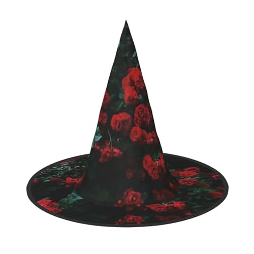 YHLKLWKSZC Halloween Kleine Hexenhüte für Frauen – leicht, faltbar, rote und schwarze Rose Druck Hexenhüte für Jungen Mädchen Halloween Hut Cosplay Party Dekorationen YHLKLWKSZC Halloween Kleine Hexenhüte für Frauen – leicht, faltbar, rote und schwarze Rose Druck Hexenhüte für Jungen Mädchen Halloween Hut Cosplay Party Dekorationen von YHLKLWKSZC