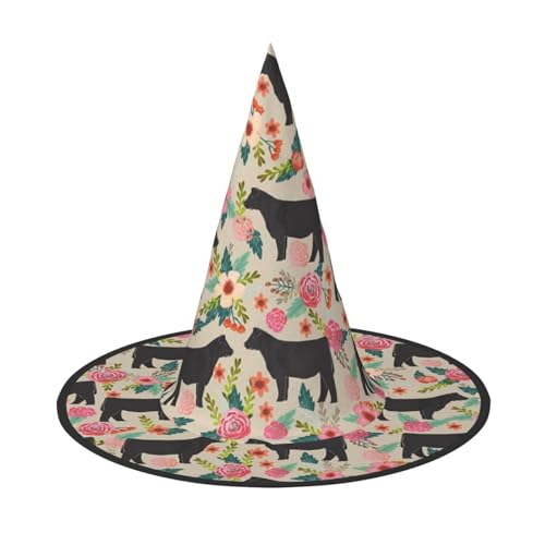 YHLKLWKSZC Kleine Halloween-Hexenhüte für Frauen – leicht, faltbar, Blume, Kuh-Druck, Hexenhüte für Jungen und Mädchen, Halloween-Hut, Cosplay, Party-Dekorationen YHLKLWKSZC Kleine Halloween-Hexenhüte für Frauen – leicht, faltbar, Blume, Kuh-Druck, Hexenhüte für Jungen und Mädchen, Halloween-Hut, Cosplay, Party-Dekorationen von YHLKLWKSZC