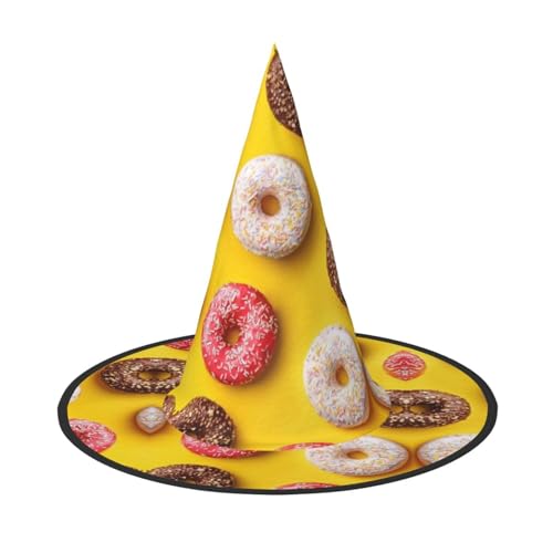 YHLKLWKSZC Kleine Halloween-Hexenhüte für Frauen – leicht, faltbar, Donut-Druck, Hexenhüte für Jungen und Mädchen, Halloween-Hut, Cosplay, Party-Dekorationen YHLKLWKSZC Kleine Halloween-Hexenhüte für Frauen – leicht, faltbar, Donut-Druck, Hexenhüte für Jungen und Mädchen, Halloween-Hut, Cosplay, Party-Dekorationen von YHLKLWKSZC