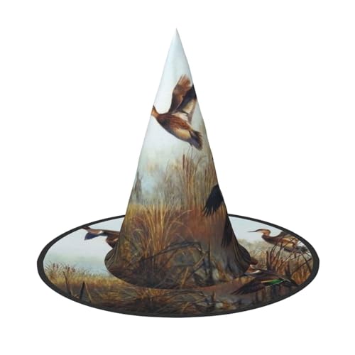 YHLKLWKSZC Kleine Halloween-Hexenhüte für Frauen – leicht, faltbar, Jagd, fliegender Wild-Druck, Hexenhüte für Jungen und Mädchen, Halloween-Hut, Cosplay, Party-Dekorationen YHLKLWKSZC Kleine Halloween-Hexenhüte für Frauen – leicht, faltbar, Jagd, fliegender Wild-Druck, Hexenhüte für Jungen und Mädchen, Halloween-Hut, Cosplay, Party-Dekorationen von YHLKLWKSZC