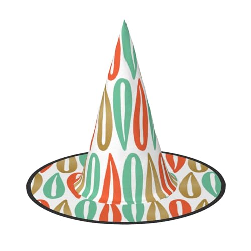 YHLKLWKSZC Kleine Halloween-Hexenhüte für Frauen – leicht, faltbar, Mitte des Jahrhunderts, moderner Stil, Druck, Hexenhüte für Jungen und Mädchen, Halloween-Hut, Cosplay, Party-Dekorationen von YHLKLWKSZC