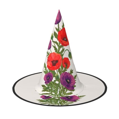 YHLKLWKSZC Kleine Halloween-Hexenhüte für Frauen – leicht, faltbar, Mohnblumen-Druck, Hexenhüte für Jungen und Mädchen, Halloween-Hut, Cosplay, Party-Dekorationen YHLKLWKSZC Kleine Halloween-Hexenhüte für Frauen – leicht, faltbar, Mohnblumen-Druck, Hexenhüte für Jungen und Mädchen, Halloween-Hut, Cosplay, Party-Dekorationen von YHLKLWKSZC