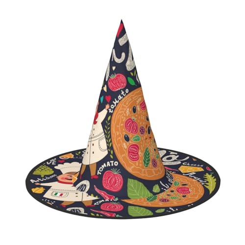YHLKLWKSZC Kleine Halloween-Hexenhüte für Frauen – leicht, faltbar, Pizza-Druck, Hexenhüte für Jungen und Mädchen, Halloween-Hut, Cosplay, Party-Dekorationen YHLKLWKSZC Kleine Halloween-Hexenhüte für Frauen – leicht, faltbar, Pizza-Druck, Hexenhüte für Jungen und Mädchen, Halloween-Hut, Cosplay, Party-Dekorationen von YHLKLWKSZC
