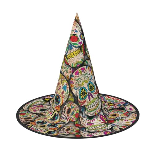 YHLKLWKSZC Kleine Halloween-Hexenhüte für Frauen – leicht, faltbar, Totenkopf-Druck, Hexenhüte für Jungen und Mädchen, Halloween-Hut, Cosplay, Party-Dekorationen YHLKLWKSZC Kleine Halloween-Hexenhüte für Frauen – leicht, faltbar, Totenkopf-Druck, Hexenhüte für Jungen und Mädchen, Halloween-Hut, Cosplay, Party-Dekorationen von YHLKLWKSZC