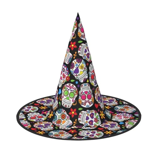 YHLKLWKSZC Kleine Halloween-Hexenhüte für Frauen – leicht, faltbar, Totenkopf-Druck, Hexenhüte für Jungen und Mädchen, Halloween-Hut, Cosplay, Party-Dekorationen YHLKLWKSZC Kleine Halloween-Hexenhüte für Frauen – leicht, faltbar, Totenkopf-Druck, Hexenhüte für Jungen und Mädchen, Halloween-Hut, Cosplay, Party-Dekorationen von YHLKLWKSZC