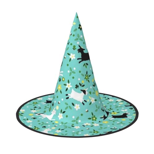 YHLKLWKSZC Kleine Halloween-Hexenhüte für Frauen – leicht, faltbar, Ziegenfroldruck, Hexenhüte für Jungen und Mädchen, Halloween-Hut, Cosplay, Party-Dekorationen YHLKLWKSZC Kleine Halloween-Hexenhüte für Frauen – leicht, faltbar, Ziegenfroldruck, Hexenhüte für Jungen und Mädchen, Halloween-Hut, Cosplay, Party-Dekorationen von YHLKLWKSZC