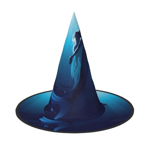 YHLKLWKSZC Kleine Halloween-Hexenhüte für Frauen – leicht, faltbar, blauer Meerjungfrauen-Druck, Hexenhüte für Jungen und Mädchen, Halloween-Hut, Cosplay, Party-Dekorationen YHLKLWKSZC Kleine Halloween-Hexenhüte für Frauen – leicht, faltbar, blauer Meerjungfrauen-Druck, Hexenhüte für Jungen und Mädchen, Halloween-Hut, Cosplay, Party-Dekorationen von YHLKLWKSZC