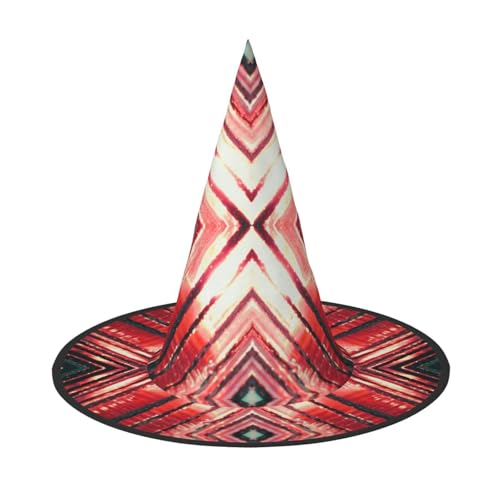 YHLKLWKSZC Kleine Halloween-Hexenhüte für Frauen – leicht, faltbar, roter Liniendruck, Hexenhüte für Jungen und Mädchen, Halloween-Hut, Cosplay, Party-Dekorationen von YHLKLWKSZC