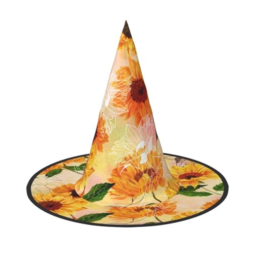 YHLKLWKSZC Kleine Halloween-Hexenhüte für Frauen – leicht, faltbar, schöner Sonnenblumen-Druck, Hexenhüte für Jungen und Mädchen, Halloween-Hut, Cosplay, Party-Dekorationen YHLKLWKSZC Kleine Halloween-Hexenhüte für Frauen – leicht, faltbar, schöner Sonnenblumen-Druck, Hexenhüte für Jungen und Mädchen, Halloween-Hut, Cosplay, Party-Dekorationen von YHLKLWKSZC