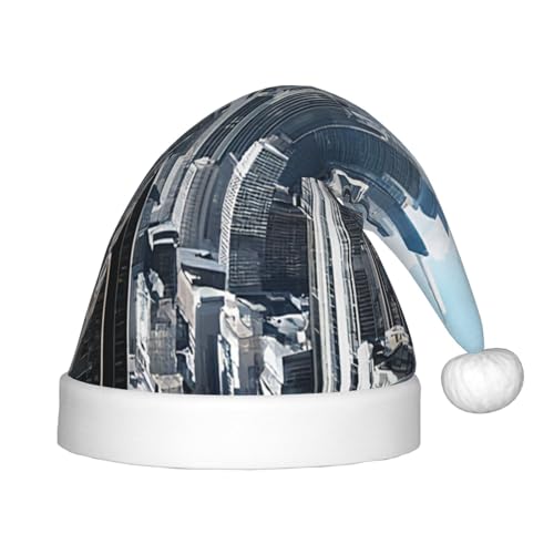 YHLKLWKSZC New York Fashion City bedruckte Weihnachtsmütze, Weihnachtsmannmütze, Weihnachtsmannmütze, weich und bequem, 1 Stück von YHLKLWKSZC