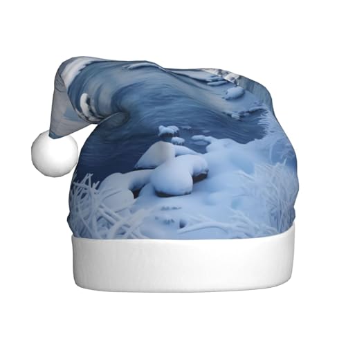 YHLKLWKSZC Schöne Schneelandschaft bedruckte Weihnachtsmütze Weihnachtsmannmütze für Erwachsene Unisex Urlaub Weihnachtsmütze von YHLKLWKSZC