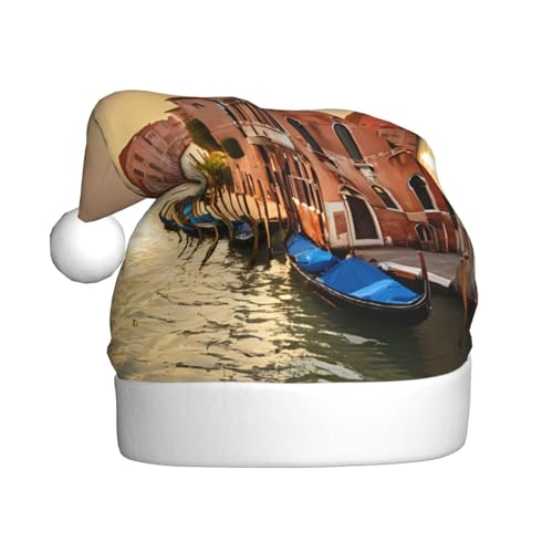 YHLKLWKSZC Schöne Venedig C View bedruckte Weihnachtsmütze für Erwachsene Unisex Urlaub Weihnachtsmütze von YHLKLWKSZC