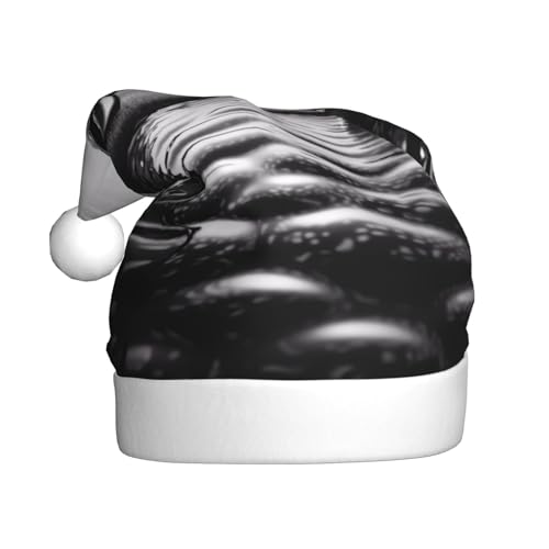 YHLKLWKSZC Schwarz-weiße Golf-bedruckte Weihnachtsmütze, Weihnachtsmannmütze für Erwachsene, Unisex, Urlaubs-Weihnachtsmütze von YHLKLWKSZC