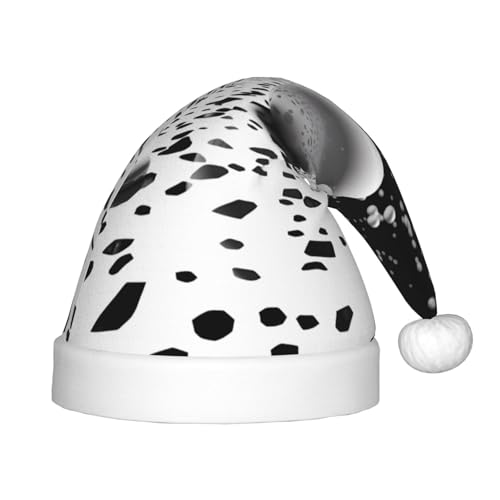 YHLKLWKSZC Schwarz-weiße Weihnachtsmütze mit Kugel-Druck, Weihnachtsmannmütze, Weihnachtsmannmütze, weich und bequem, 1 Stück von YHLKLWKSZC