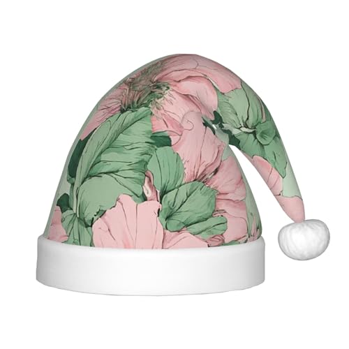 YHLKLWKSZC Schwarze Lilien-Pads, bedruckte Weihnachtsmütze, Weihnachtsmannmütze, Weihnachtsmannmütze, weich und bequem, 1 Stück von YHLKLWKSZC