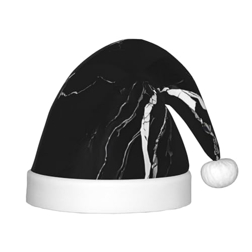 YHLKLWKSZC Weihnachtsmütze, Weihnachtsmannmütze, Weihnachtsmannmütze, Weihnachtsmannmütze, Weihnachtsmannmütze, weich und bequem, Schwarz / Gold, 1 von YHLKLWKSZC
