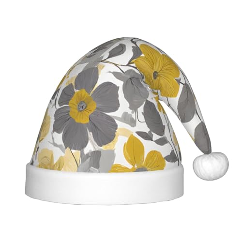 YHLKLWKSZC Weihnachtsmütze, Weihnachtsmannmütze, Weihnachtsmannmütze, Weihnachtsmannmütze, weich und bequem, Gelb / Grau, 1 Stück von YHLKLWKSZC