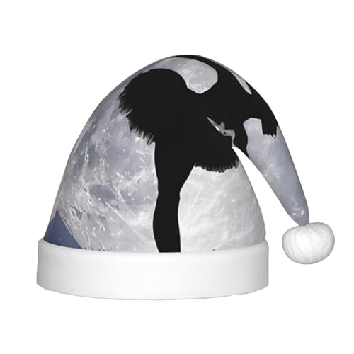 YHLKLWKSZC Weihnachtsmütze mit Ballerina-Motiv, bedruckt, Weihnachtsmannmütze, weich und bequem, 1 Stück von YHLKLWKSZC