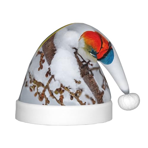 YHLKLWKSZC Weihnachtsmütze mit Birkenbäumen, bedruckt, Weihnachtsmannmütze, weich und bequem, 1 Stück von YHLKLWKSZC