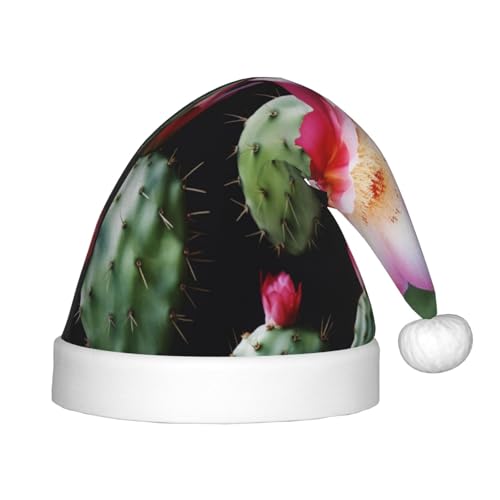 YHLKLWKSZC Weihnachtsmütze mit Blumendruck, Weihnachtsmannmütze, weich und bequem, 1 Stück von YHLKLWKSZC