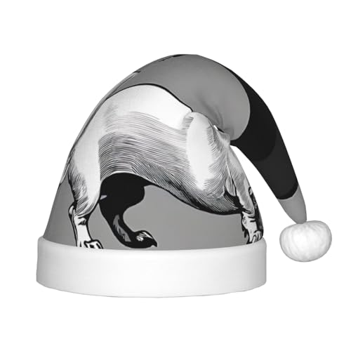 YHLKLWKSZC Weihnachtsmütze mit Dackel-Motiv, weich und bequem, 1 Stück von YHLKLWKSZC
