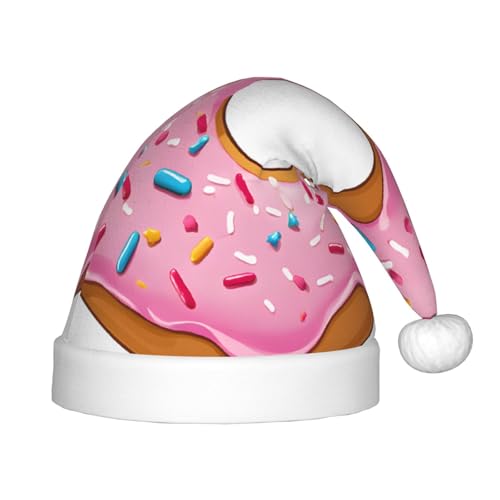YHLKLWKSZC Weihnachtsmütze mit Donut-Aufdruck, Weihnachtsmannmütze, weich und bequem, 1 Stück von YHLKLWKSZC