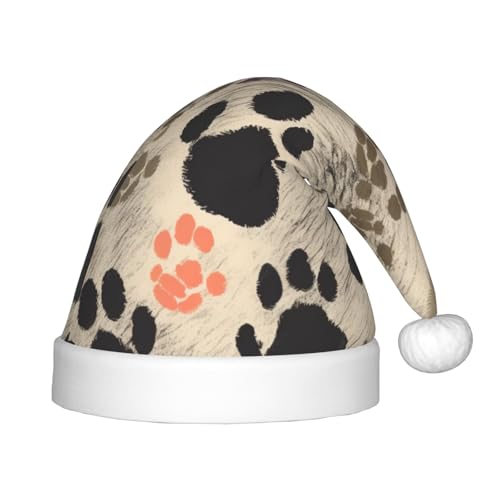 YHLKLWKSZC Weihnachtsmütze mit Hunde-Aufdruck, Weihnachtsmannmütze, weich und bequem, 1 Stück von YHLKLWKSZC