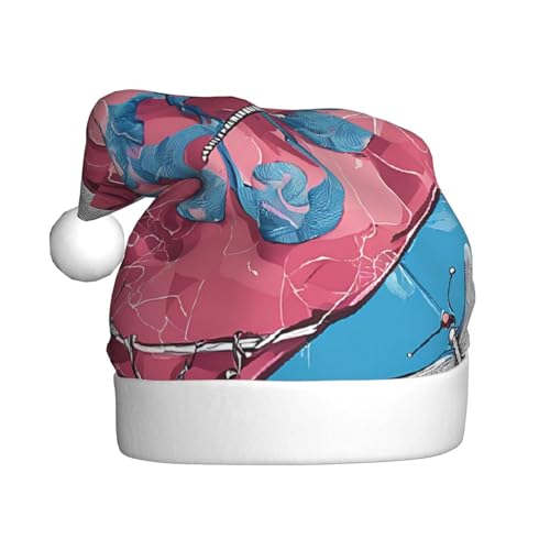 YHLKLWKSZC Weihnachtsmütze mit Hundemotiv, bedruckt, Weihnachtsmannmütze für Erwachsene, Unisex, Urlaubsmütze von YHLKLWKSZC
